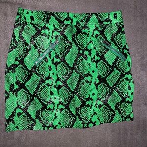 Green & Black snake skin skirt
